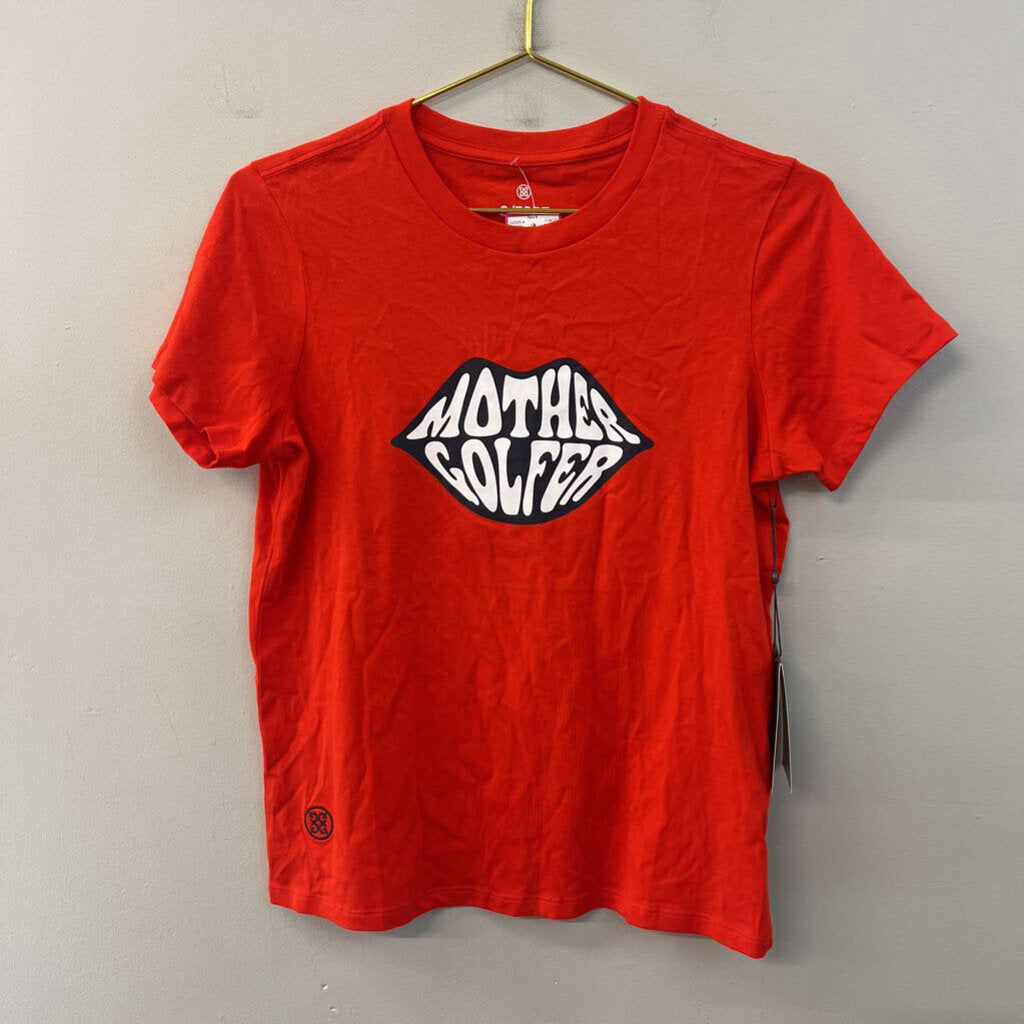 G Fore Orange Mother Golfer Short Sleeve Graphic Tee Small