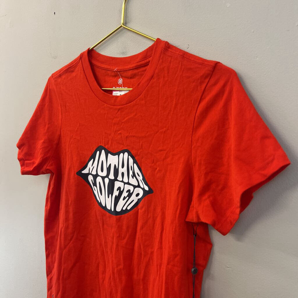 G Fore Orange Mother Golfer Short Sleeve Graphic Tee Small