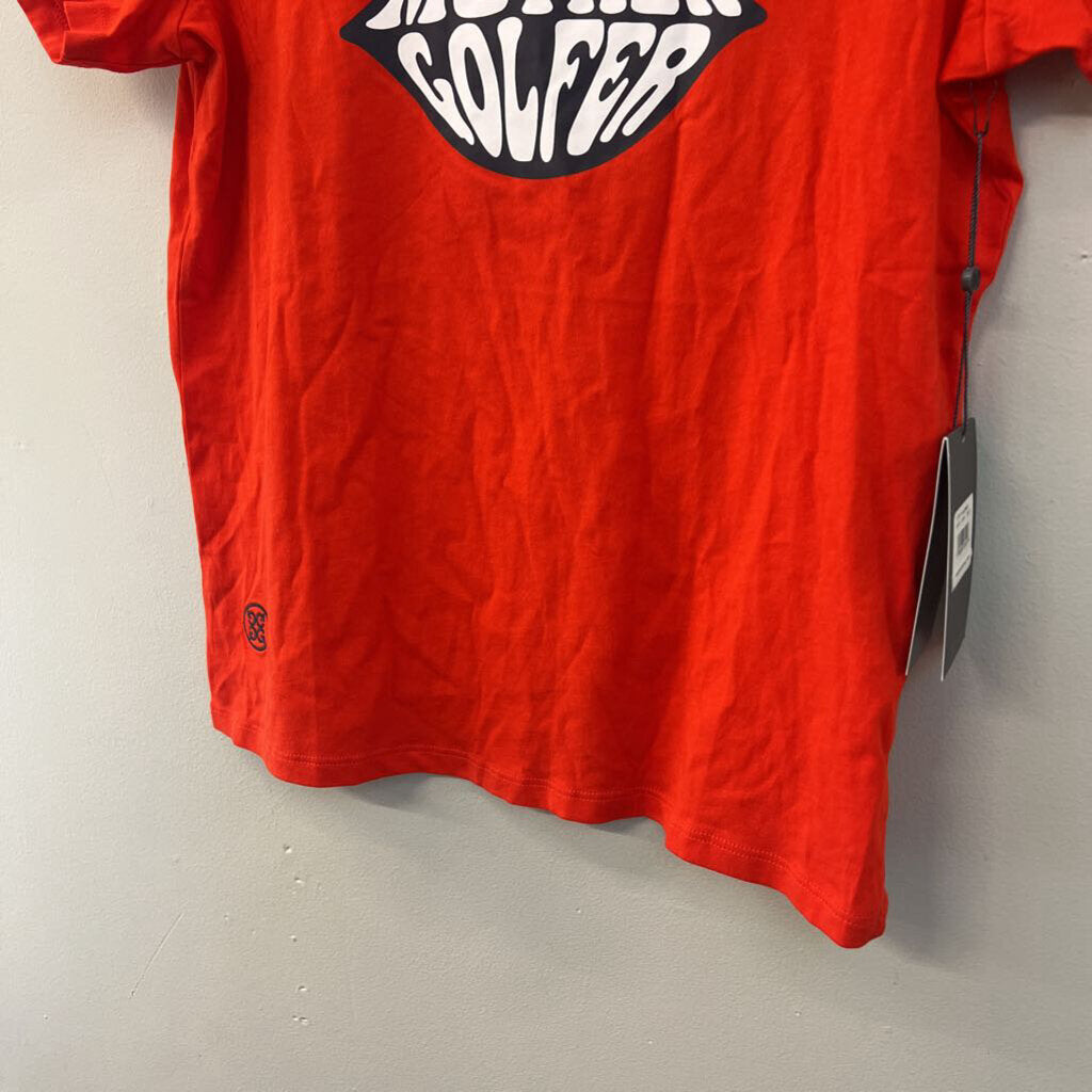 G Fore Orange Mother Golfer Short Sleeve Graphic Tee Small