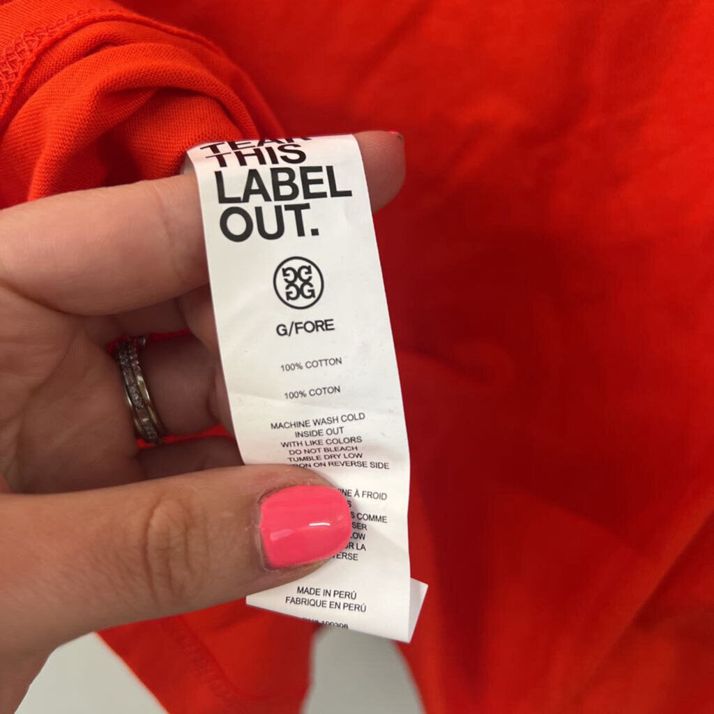 G Fore Orange Mother Golfer Short Sleeve Graphic Tee Small