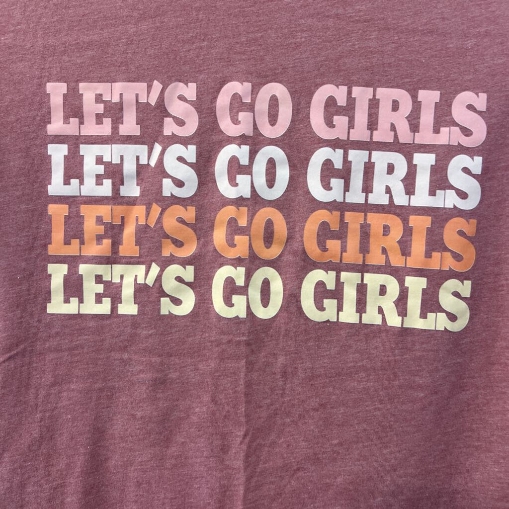 Pink/ Multi Let's Go Girls Short Sleeve Graphic Tee Small