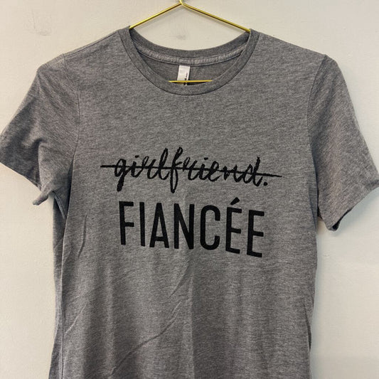 Thread Tank Grey/ Black Girlfriend Fiancee Short Sleeve Graphic Tee Small