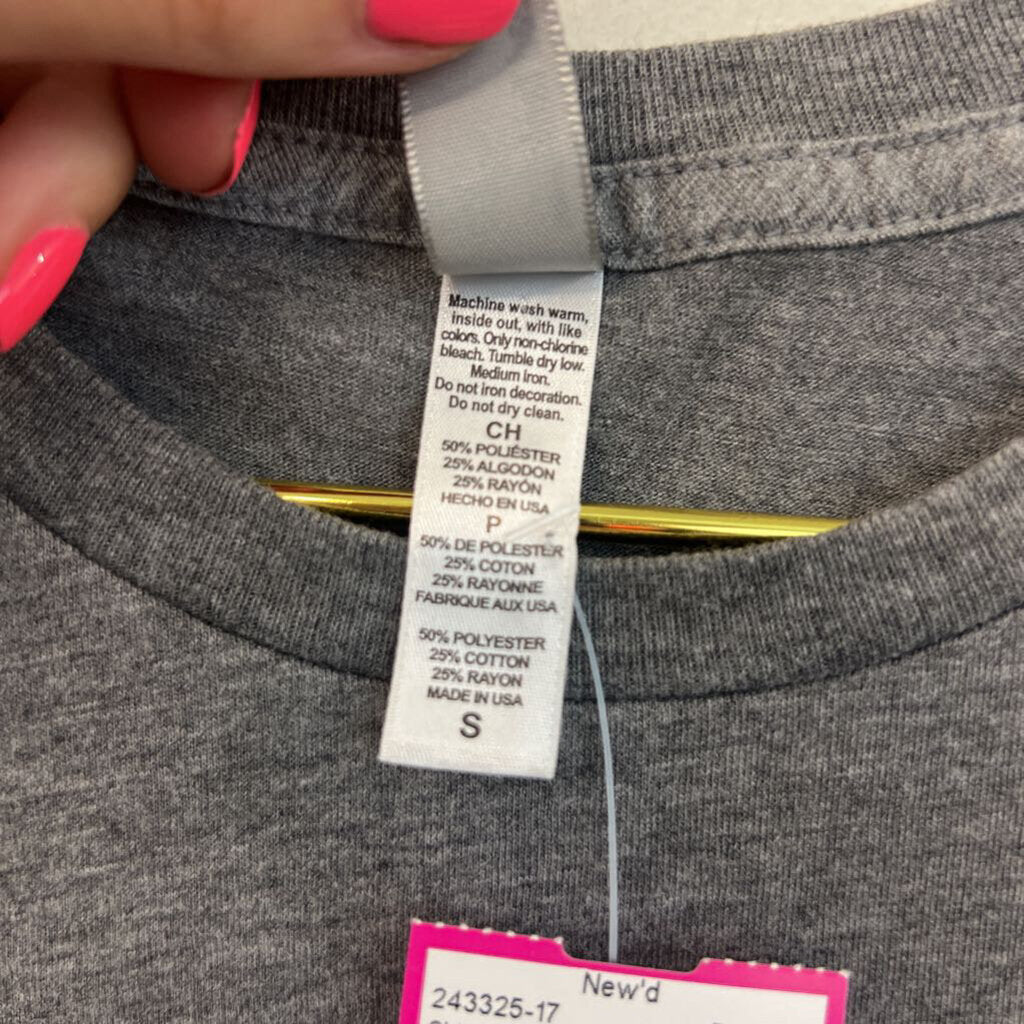 Thread Tank Grey/ Black Girlfriend Fiancee Short Sleeve Graphic Tee Small