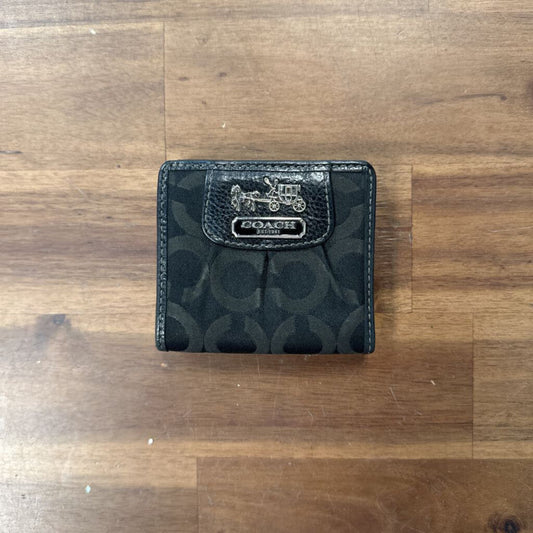 Coach Small Black Logo Print Wallet