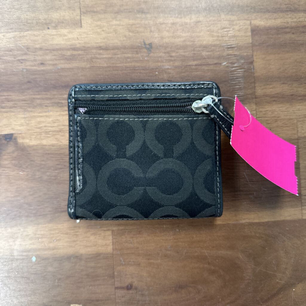 Coach Small Black Logo Print Wallet