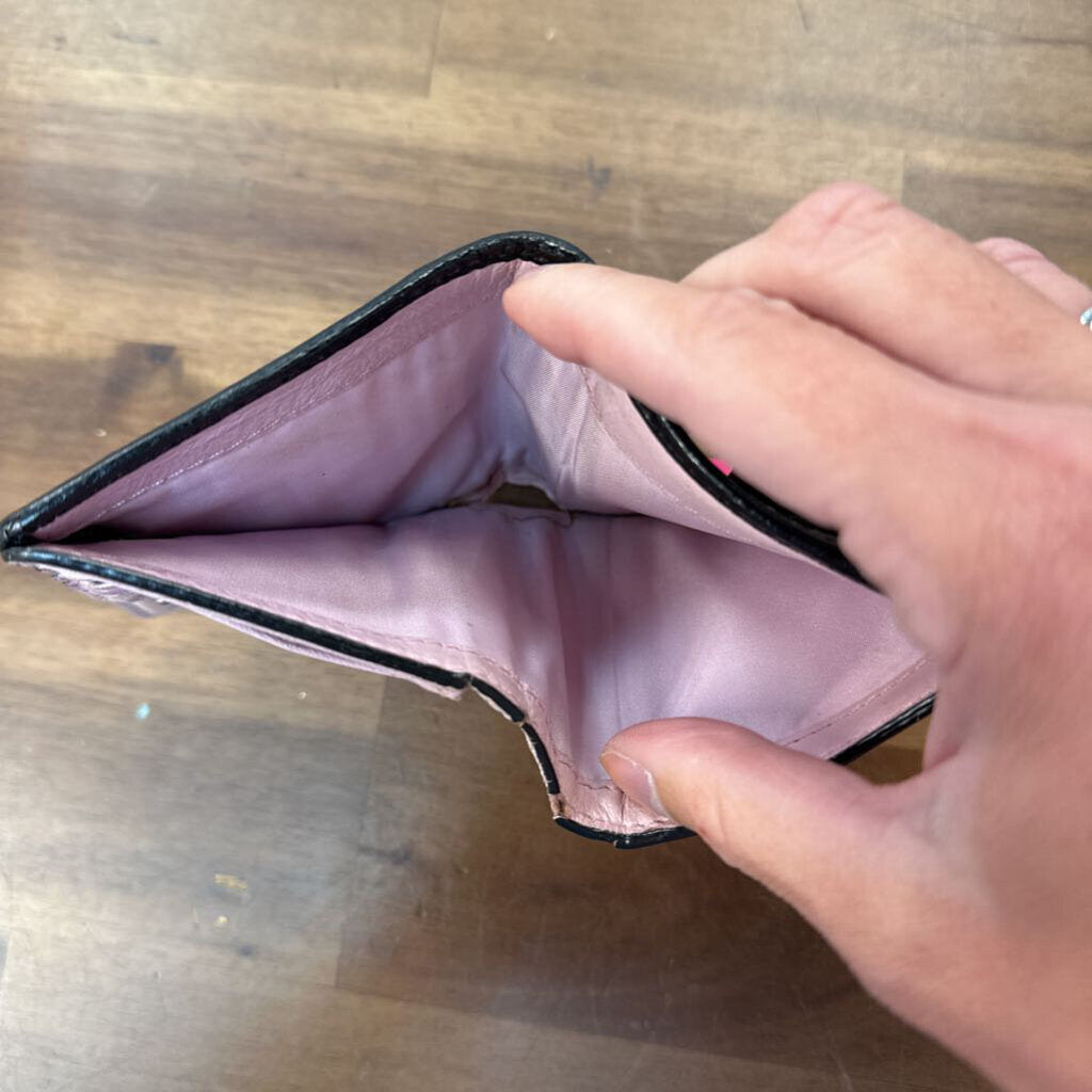 Coach Small Black Logo Print Wallet