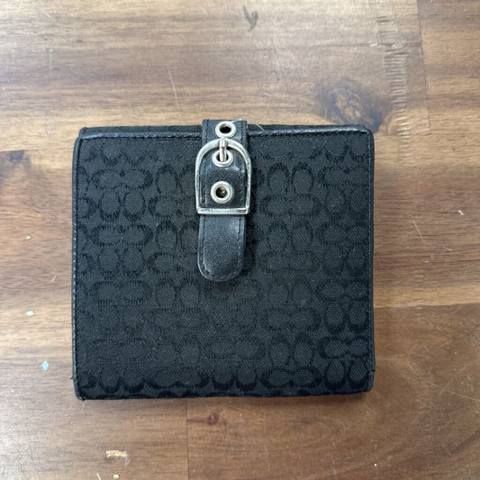 Coach Black Logo Print Wallet
