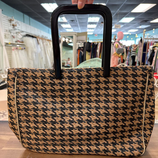 Clarita Brown/ Black Woven Houndstooth Purse