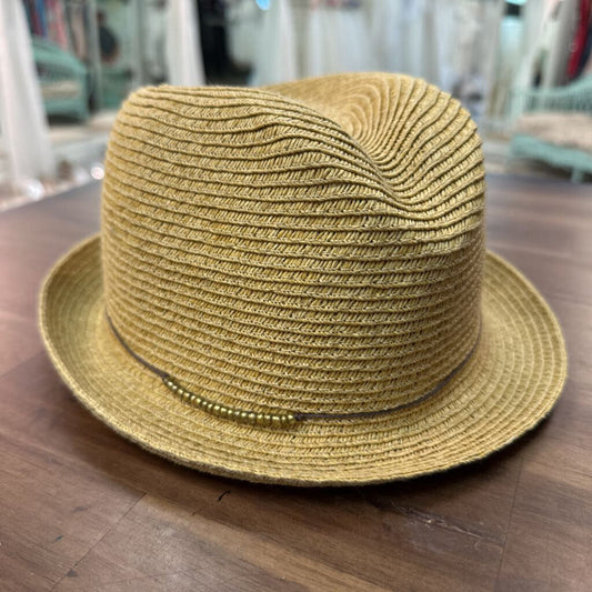 Brown Straw Fedora Hat