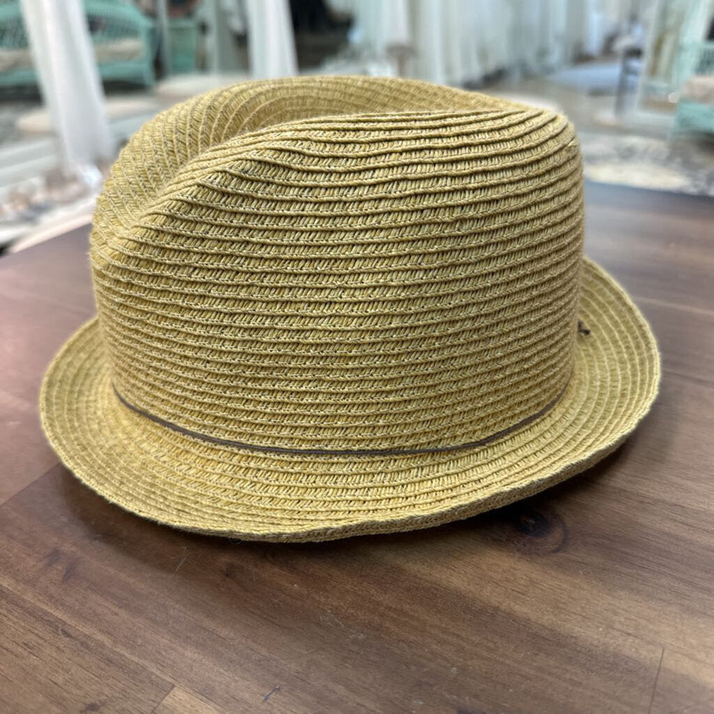 Brown Straw Fedora Hat