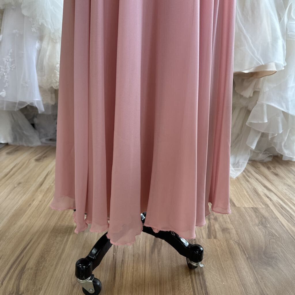 Amelia Couture Lace Top Short Sleeve Long Dress 8