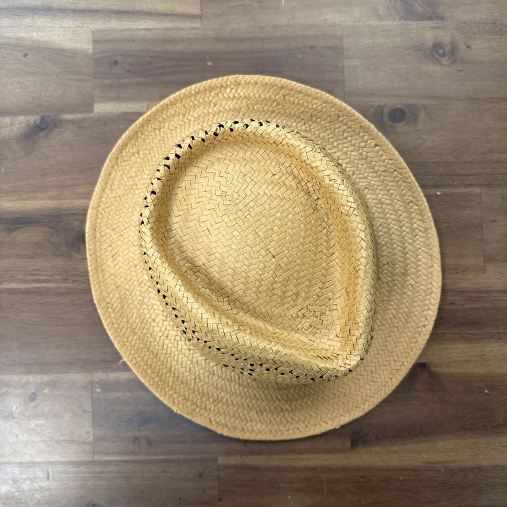 Panama Jack Brown Woven Straw Fedora Hat Medium