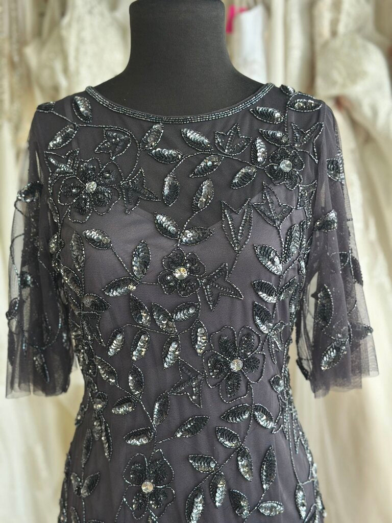 Adrianna Papell Beaded Tea Length Dress 6