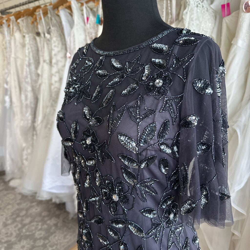 Adrianna Papell Beaded Tea Length Dress 6