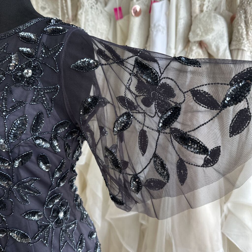 Adrianna Papell Beaded Tea Length Dress 6