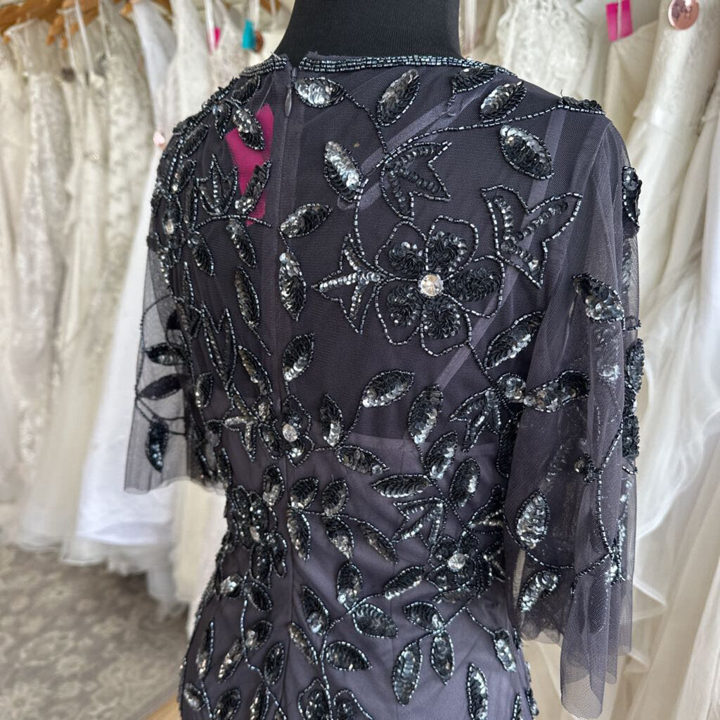 Adrianna Papell Beaded Tea Length Dress 6