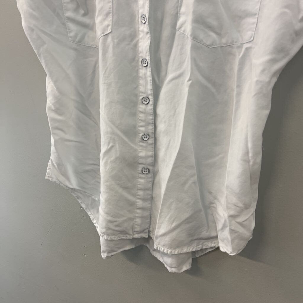 Harper White Short Sleeve Button Down Top Medium