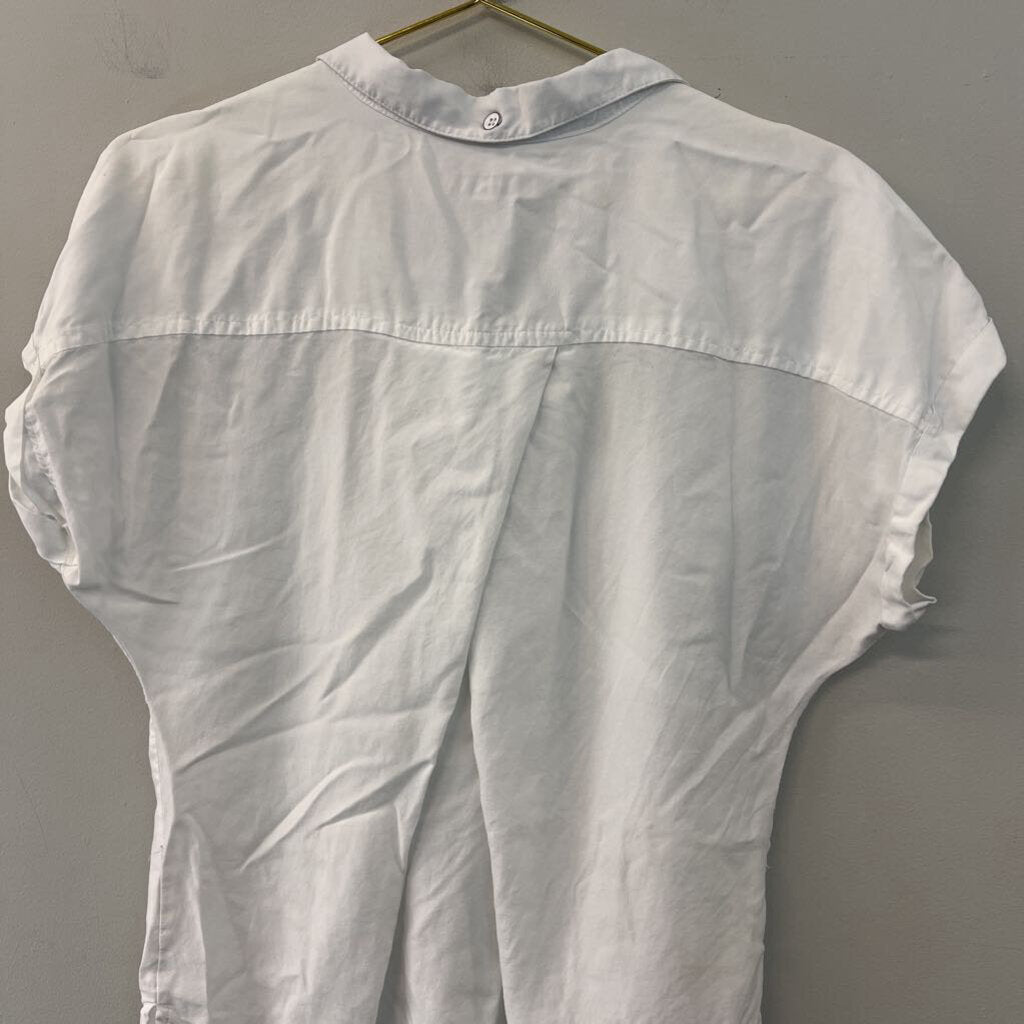 Harper White Short Sleeve Button Down Top Medium