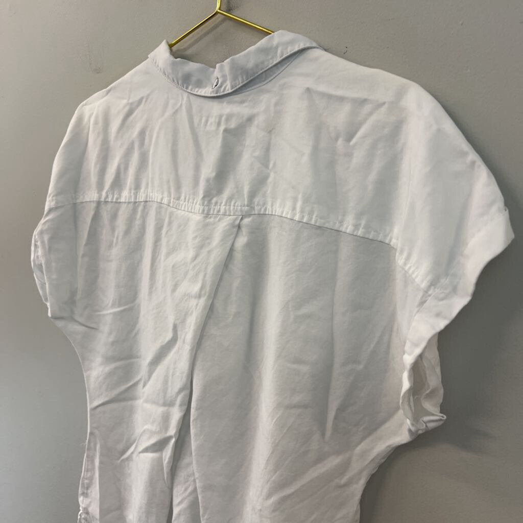 Harper White Short Sleeve Button Down Top Medium