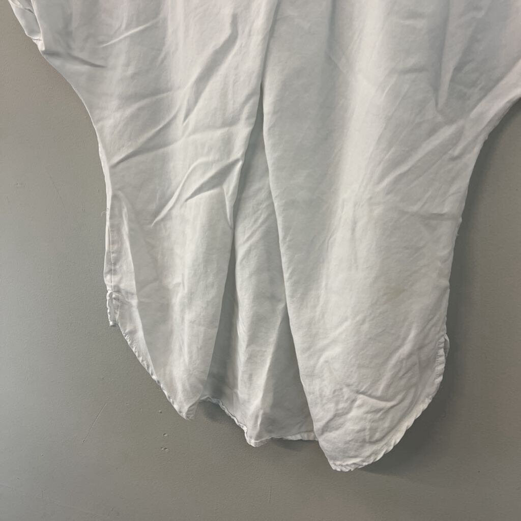 Harper White Short Sleeve Button Down Top Medium