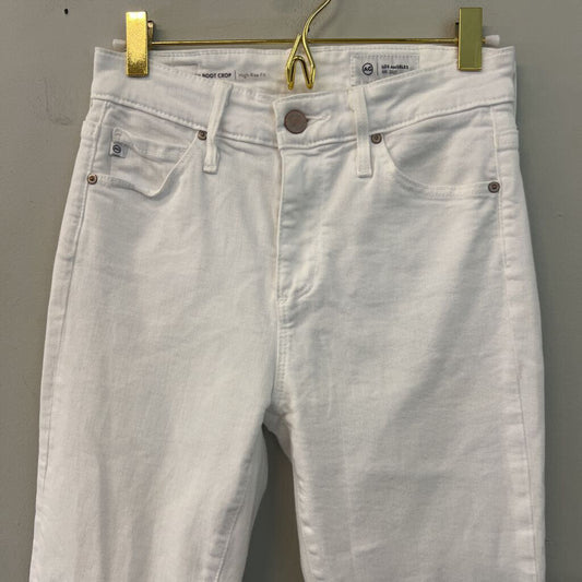 AG Los Angeles White Farrah Boot Crop Jeans 25