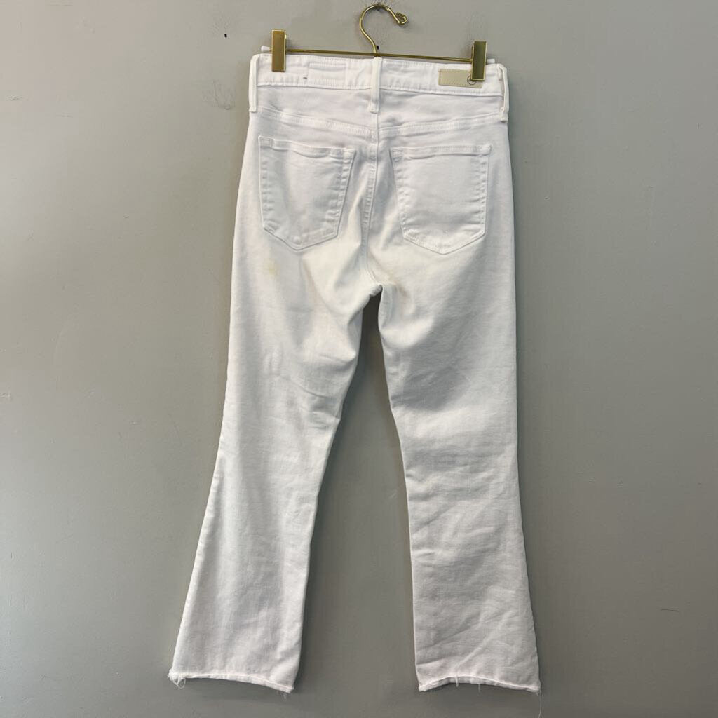 AG Los Angeles White Farrah Boot Crop Jeans 25