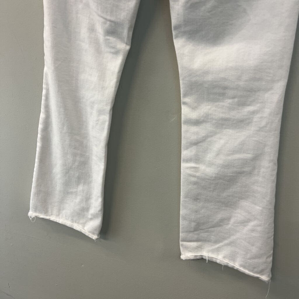 AG Los Angeles White Farrah Boot Crop Jeans 25