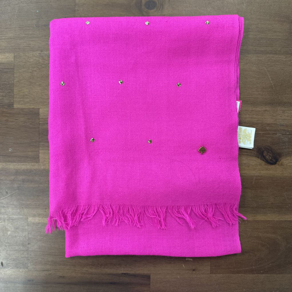 Kate Spade Hot Pink Gold Studded Scarf