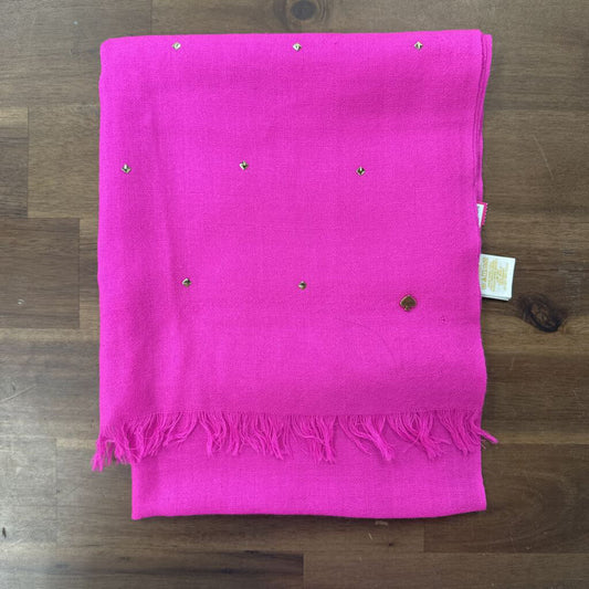 Kate Spade Hot Pink Gold Studded Scarf