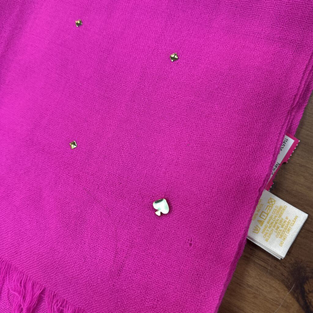 Kate Spade Hot Pink Gold Studded Scarf