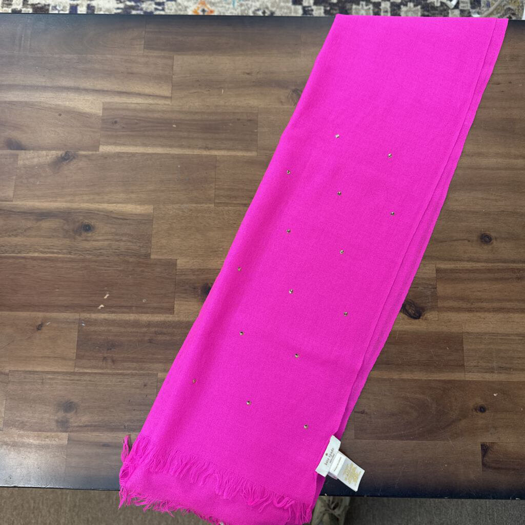 Kate Spade Hot Pink Gold Studded Scarf