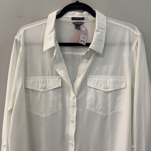 Eddie Bauer White Long Sleeve Button Down Top Extra Large