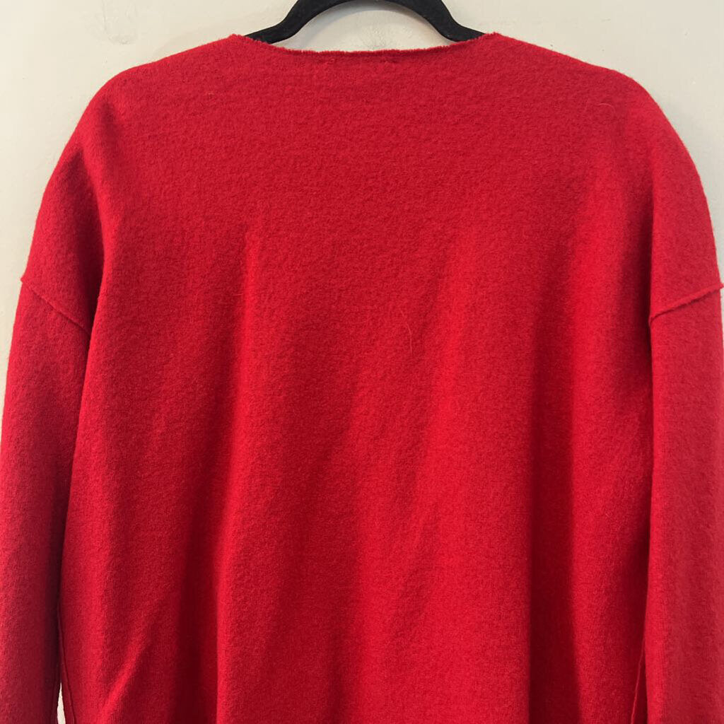 Eileen Fisher Red 100% Wool Zip Up Jacket Medium
