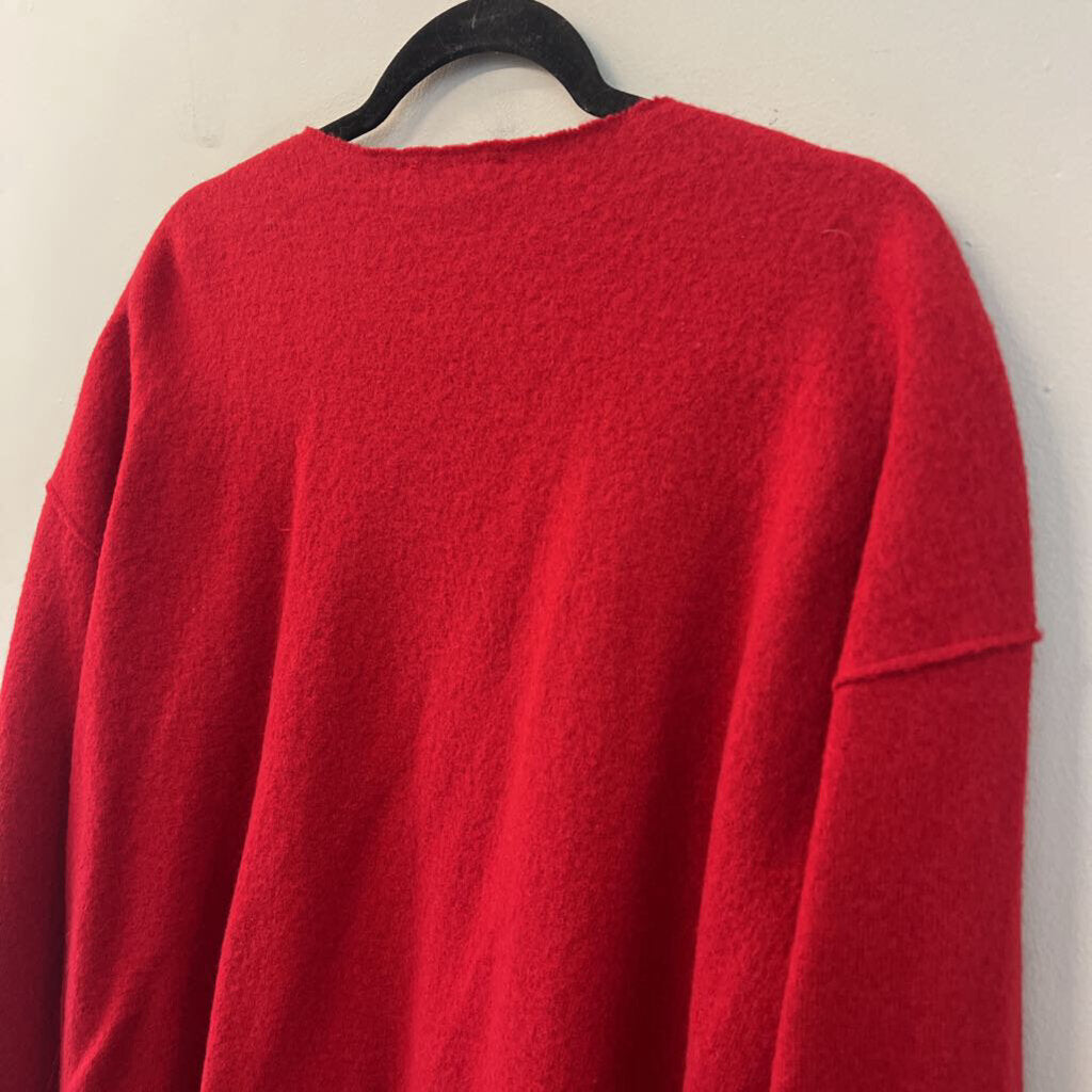 Eileen Fisher Red 100% Wool Zip Up Jacket Medium