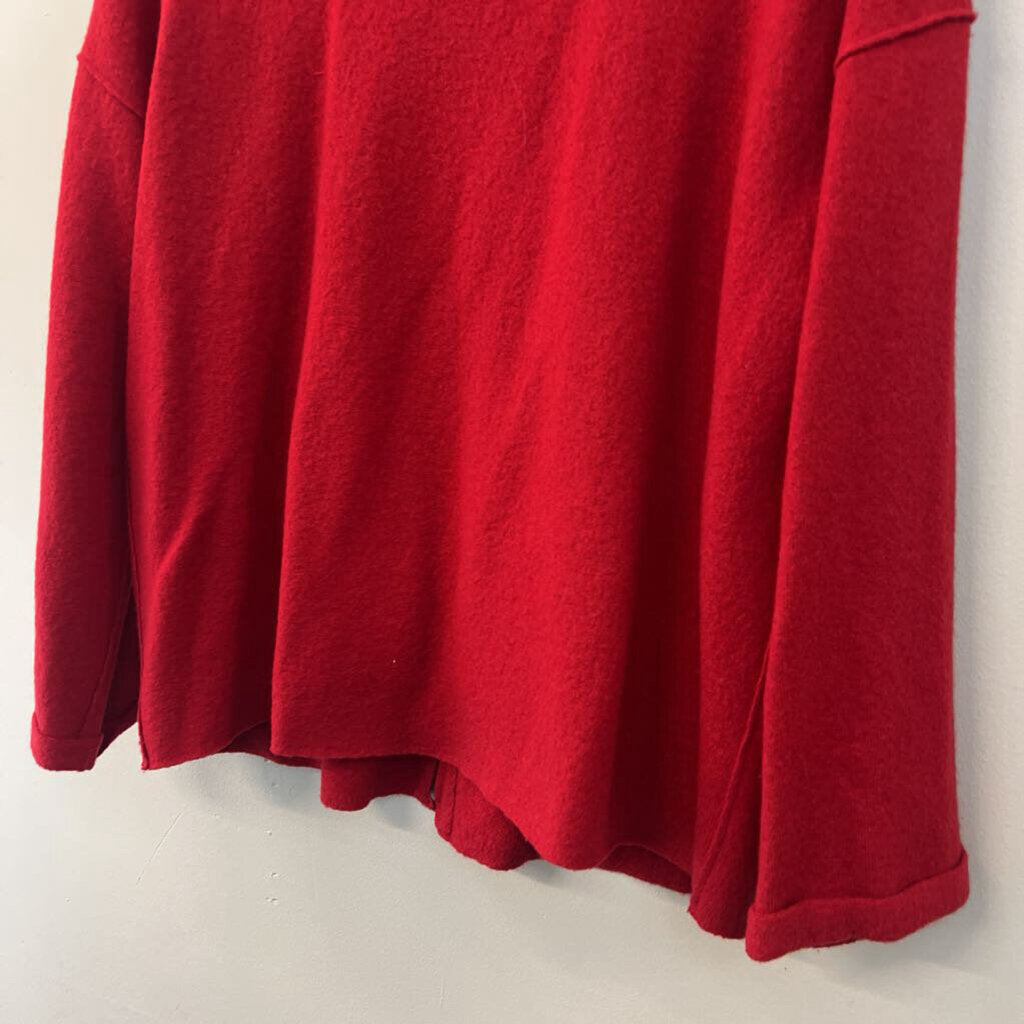 Eileen Fisher Red 100% Wool Zip Up Jacket Medium