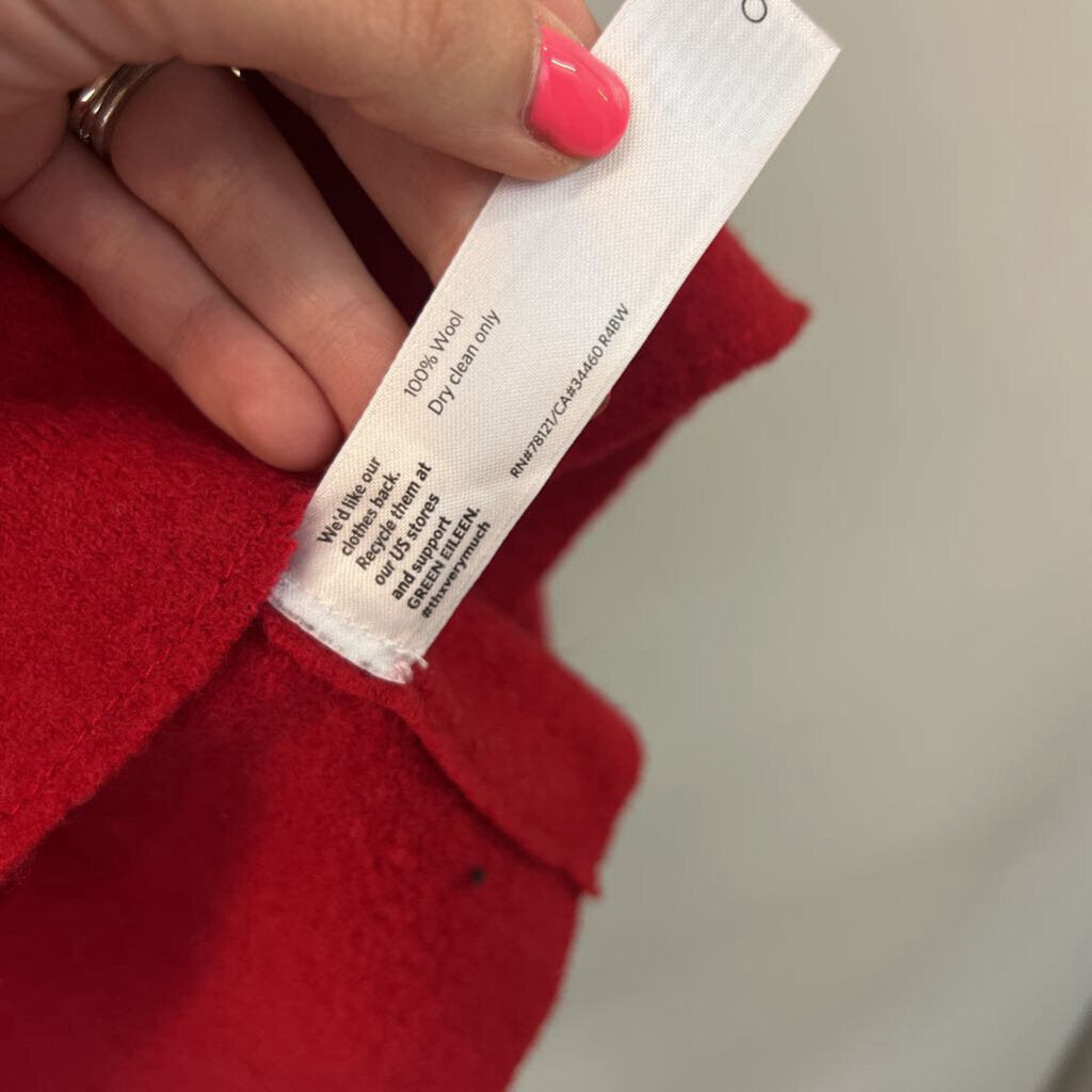 Eileen Fisher Red 100% Wool Zip Up Jacket Medium