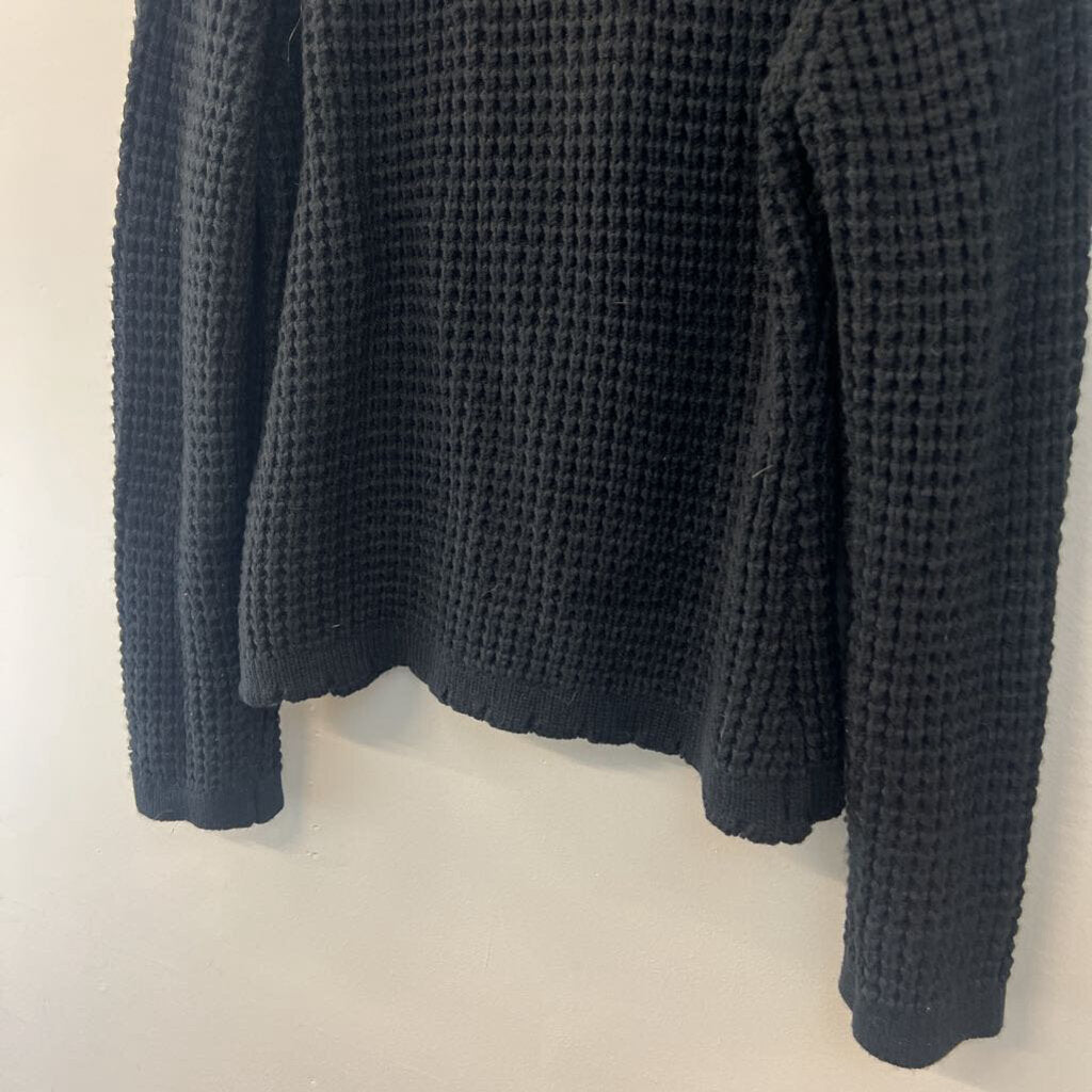 Adore Black Knit Pearl Embellished Edge Open Front Sweater Extra Large