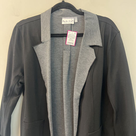 Habitat Black/ Grey Open Front Blazer Top Large