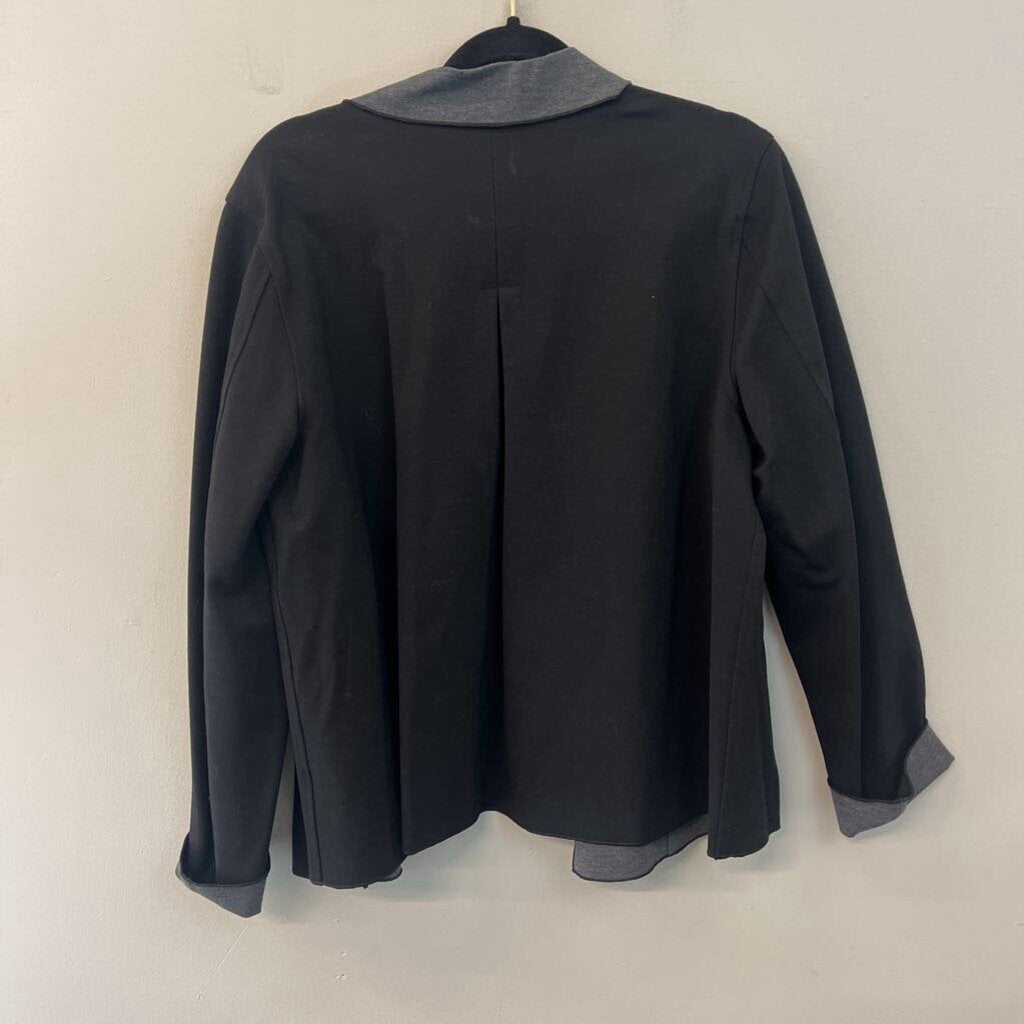 Habitat Black/ Grey Open Front Blazer Top Large
