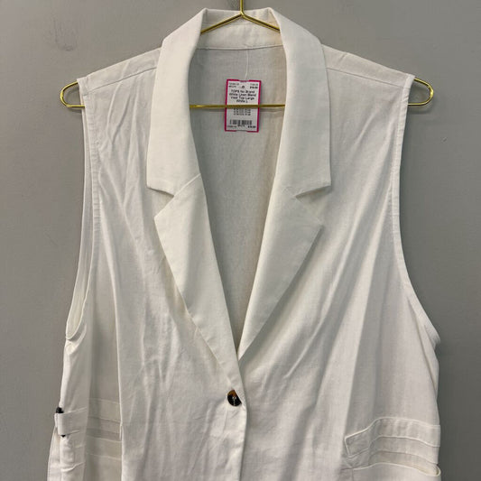 White Linen Blend Vest Top Large