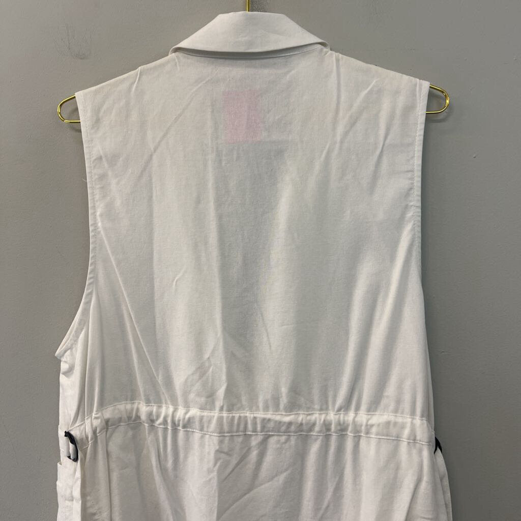 White Linen Blend Vest Top Large