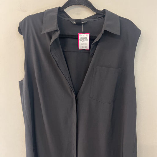 Athleta Black Sleeveless Button Down Top Large