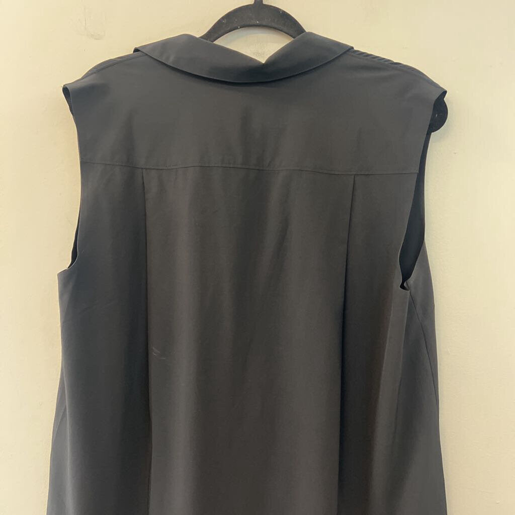 Athleta Black Sleeveless Button Down Top Large