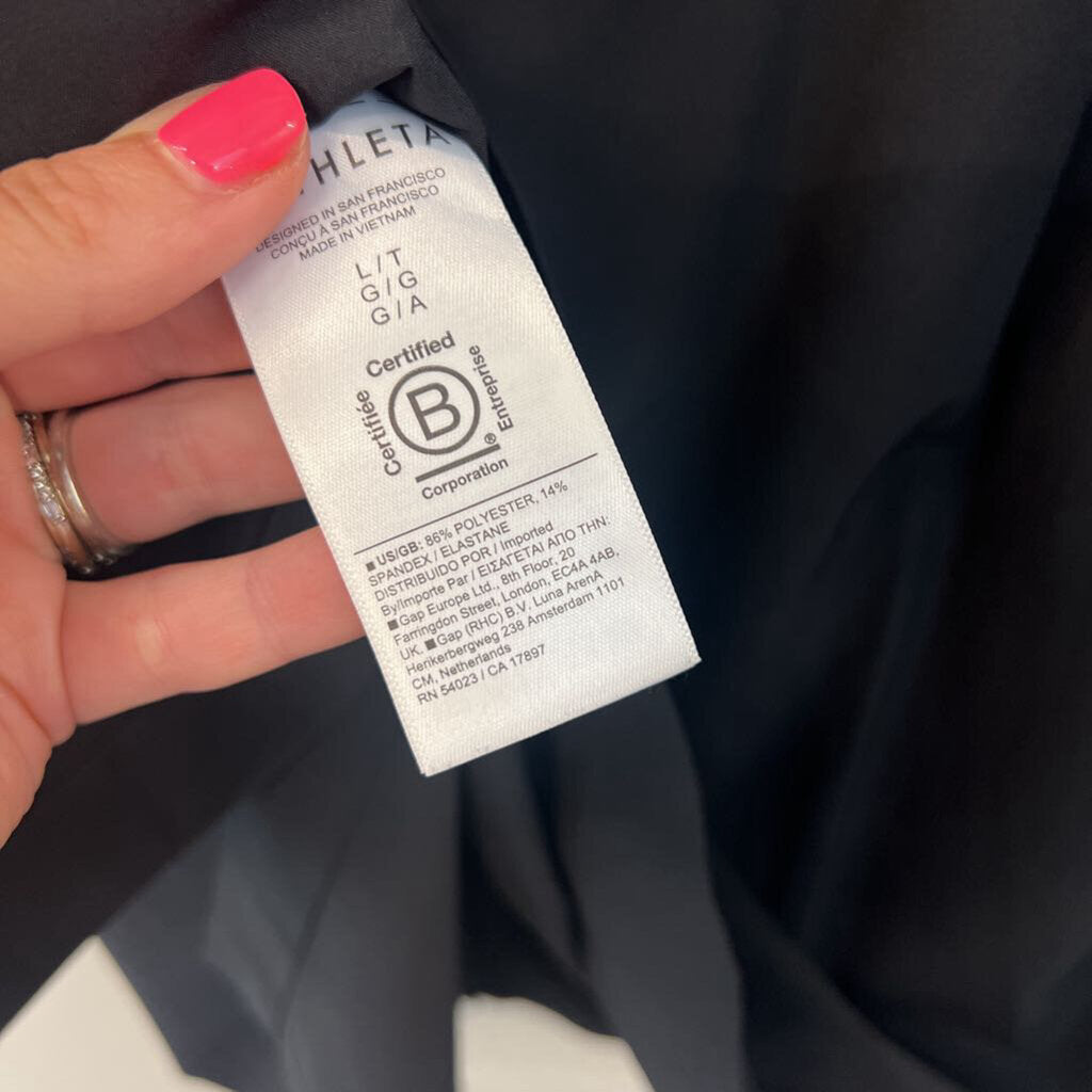 Athleta Black Sleeveless Button Down Top Large