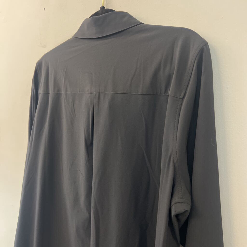 Athleta Black Long Sleeve Button Down Top Large