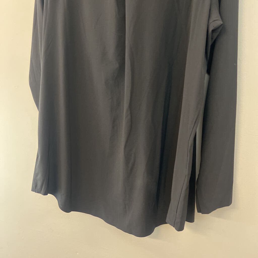 Athleta Black Long Sleeve Button Down Top Large