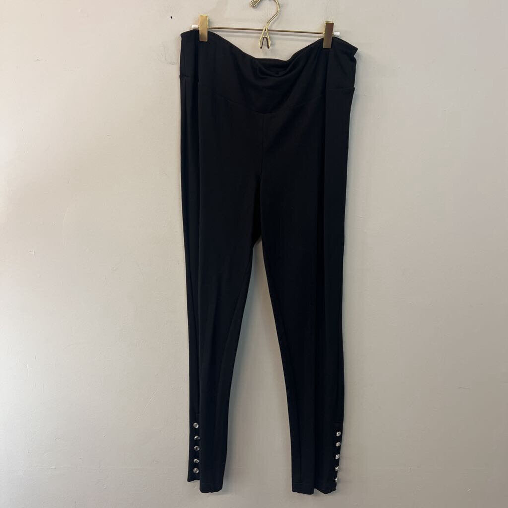 Narration Black Embellished Ankle Pull On Pants Extra Large