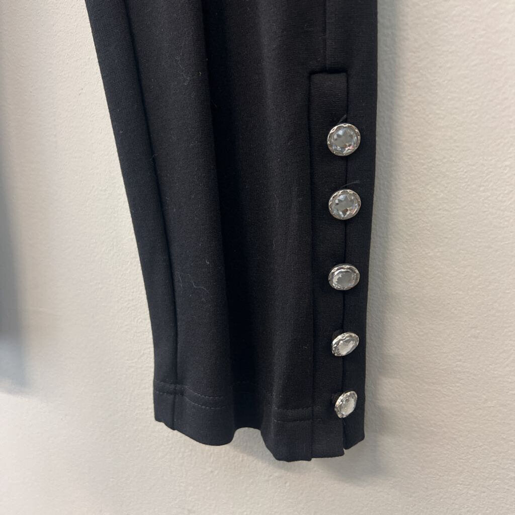 Narration Black Embellished Ankle Pull On Pants Extra Large