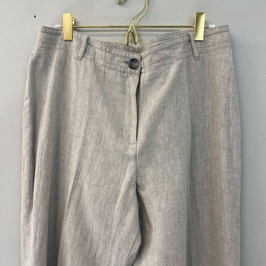 Nic and Zoe Beige Textured Wide Leg Pants 12