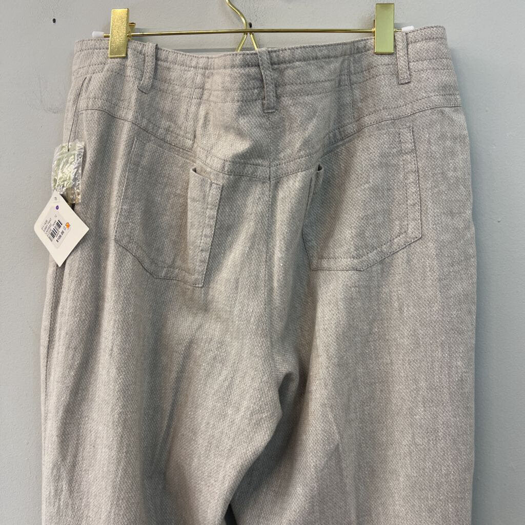 Nic and Zoe Beige Textured Wide Leg Pants 12
